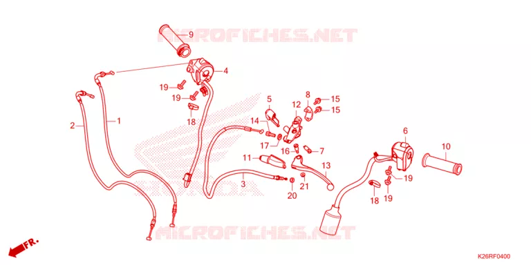 LEVIER DE GUIDON - CABLE - COMMODO Honda MOTO 125 GROM 2024  MSX125AR