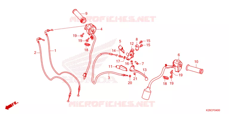 LEVIER DE GUIDON - CABLE - COMMODO Honda MOTO 125 MSX 2024  MSX125R_TH