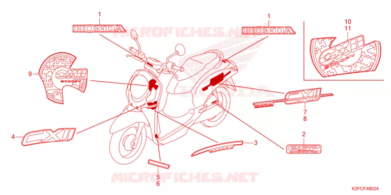 AUTOCOLLANTS Honda SCOOTER 110 SCOOPY 2021  ACF110CBTM