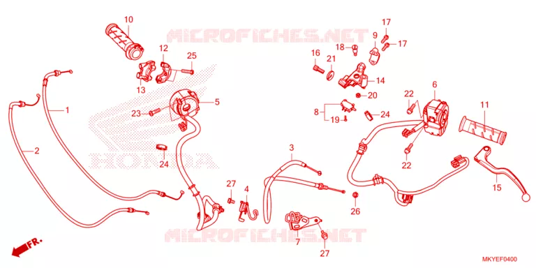 LEVIER DE GUIDON - CABLE - COMMODO Honda MOTO 650 CB 2024  CB650RACR