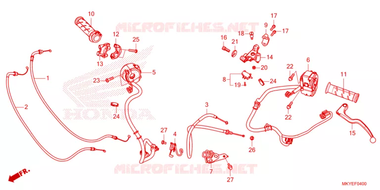 LEVIER DE GUIDON - CABLE - COMMODO Honda MOTO 650 CB 2024  CB650RACR