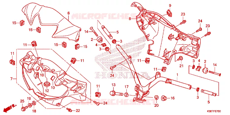 GUIDON - CARENAGE Honda MOTO 110 WAVE 2017  AFS110MCFJ_TH