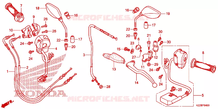 HANDLE LEVER/SWITCH/CABLE/MIRROR Honda MOTO 250 CRF 2015  CRF250MF