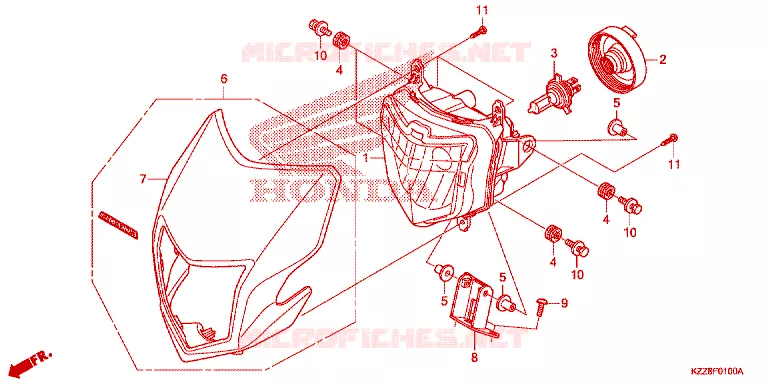 PHARE Honda MOTO 250 CRF 2016  CRF250MF