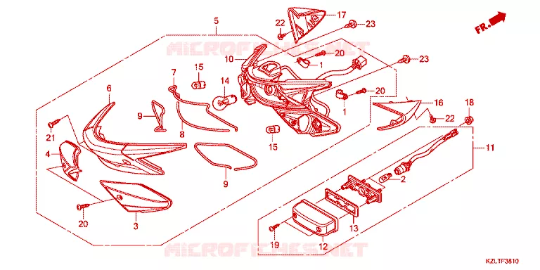 FEUX ARRIERE Honda SCOOTER 110 SPACY 2012  NSC110SFC