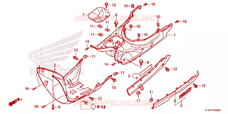 MARCHE PIEDS Honda SCOOTER 110 SCOOPY 2012  ACF110SFC