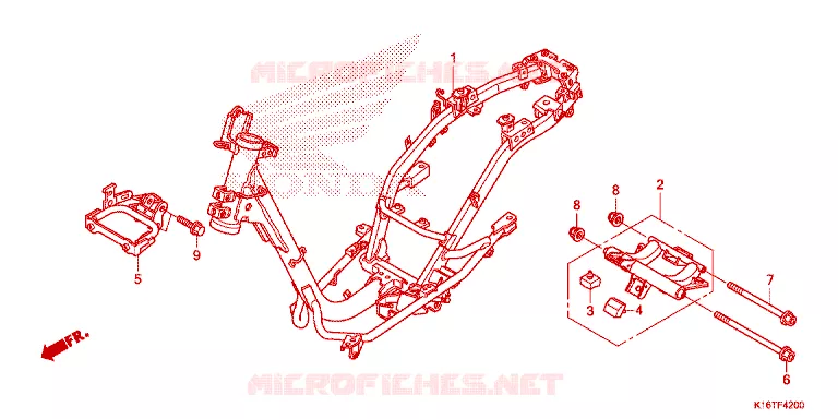 CADRE Honda SCOOTER 110 SCOOPY 2012  ACF110SFC_AB
