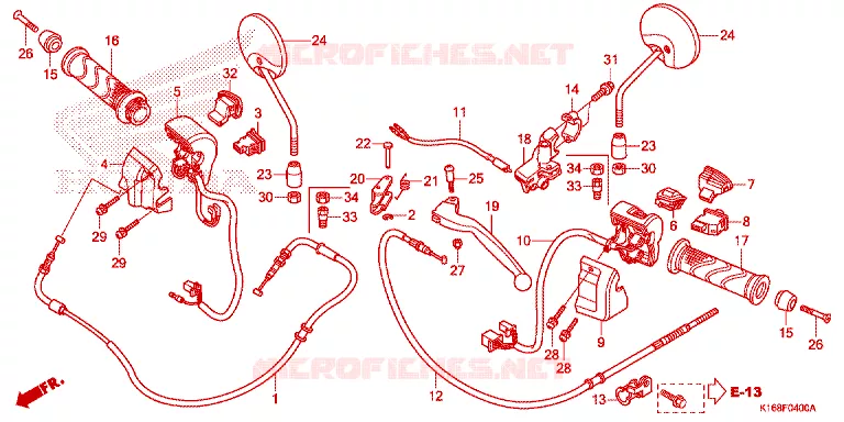 COMMODO - LEVIER - CABLE Honda SCOOTER 110 SCOOPY 2014  ACF110SFE_2TH
