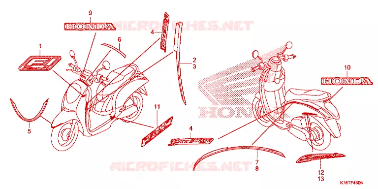 AUTOCOLLANTS Honda SCOOTER 110 SCOOPY 2014  ACF110SFE_3TH