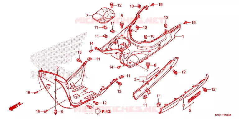 MARCHE PIEDS Honda SCOOTER 110 SCOOPY 2014  ACF110SFE_3TH