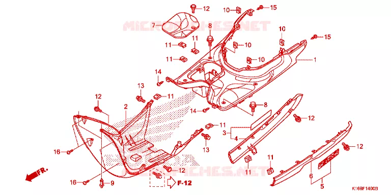 MARCHE PIEDS Honda SCOOTER 110 SCOOPY 2015  ACF110SFF