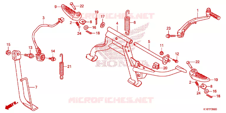 BEQUILLES / REPOSE PIEDS Honda SCOOTER 110 SCOOPY 2015  ACF110SFF_2TH