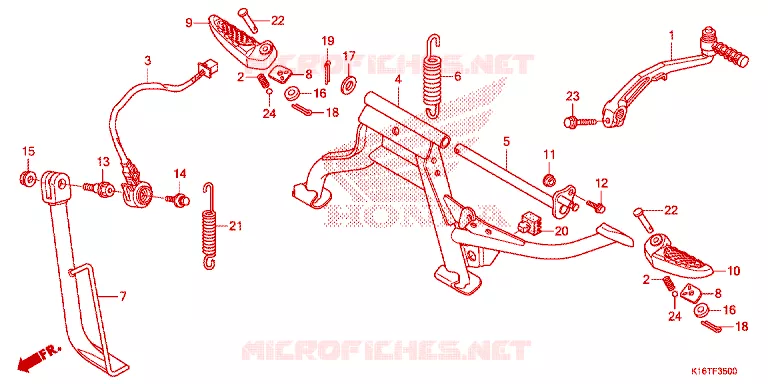 BEQUILLES / REPOSE PIEDS Honda SCOOTER 110 SCOOPY 2015  ACF110SFF_3TH