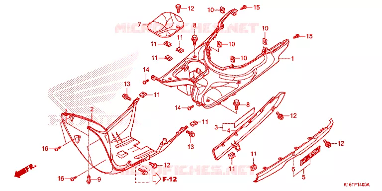 MARCHE PIEDS Honda SCOOTER 110 SCOOPY 2016  ACF110SFG_TH