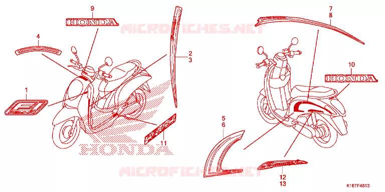 AUTOCOLLANTS Honda SCOOTER 110 SCOOPY 2016  ACF110SFG_3TH