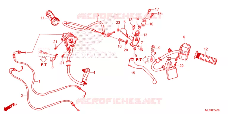 LEVIER DE GUIDON - CABLE - COMMODO Honda MOTO 500 CBR 2024  CBR500RAR