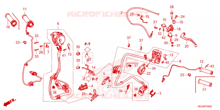 LEVIER DE GUIDON - CABLE - COMMODO Honda MOTO 1100 AFRICA-TWIN 2024  CRF1100AR