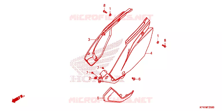 COUVERCLES LATERAUX Honda MOTO 110 CRF 2025  CRF110FS