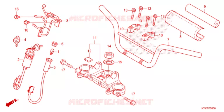 GUIDON - TE DE FOURCHE Honda MOTO 110 CRF 2025  CRF110FS