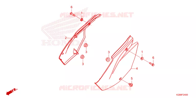 COUVERCLES LATERAUX Honda MOTO 125 CRF 2025  CRF125FS