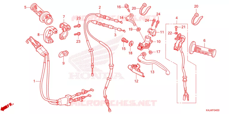 LEVIER DE GUIDON - CABLE - COMMODO Honda MOTO 150 CRF 2025  CRF150RS