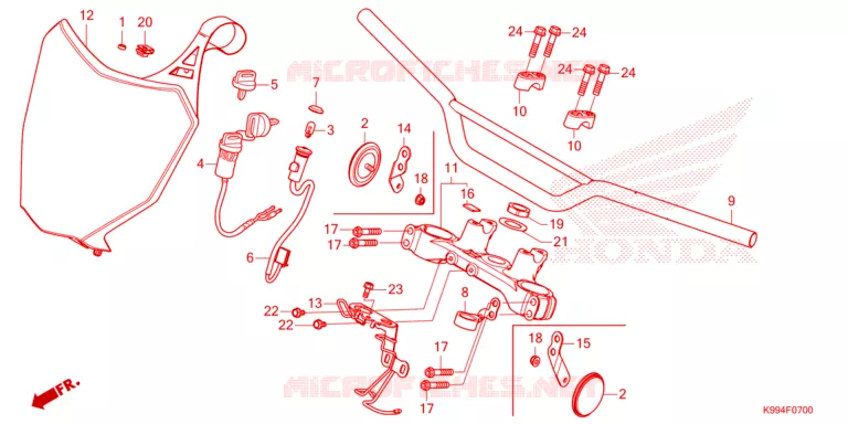 GUIDON - TE DE FOURCHE Honda MOTO 250 CRF 2025  CRF250FS