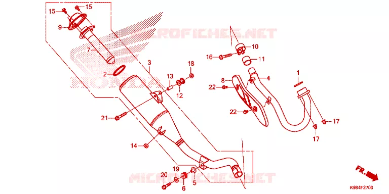 SILENCIEUX D'ECHAPPEMENT Honda MOTO 250 CRF 2025  CRF250FS