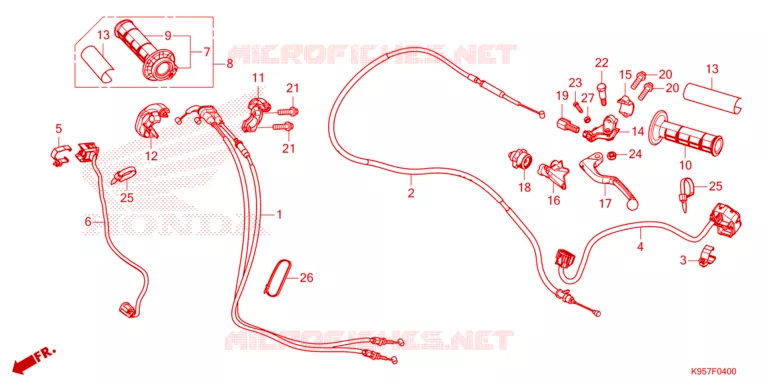 LEVIER DE GUIDON - CABLE - COMMODO Honda MOTO 250 CRF 2025  CRF250RS
