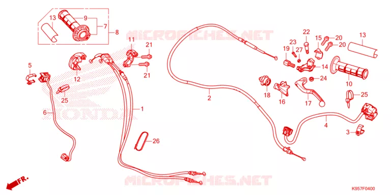 LEVIER DE GUIDON - CABLE - COMMODO Honda MOTO 250 CRF 2025  CRF250RS