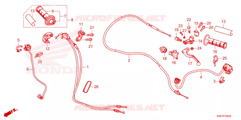 LEVIER DE GUIDON - CABLE - COMMODO Honda MOTO 250 CRF 2025  CRF250RXS