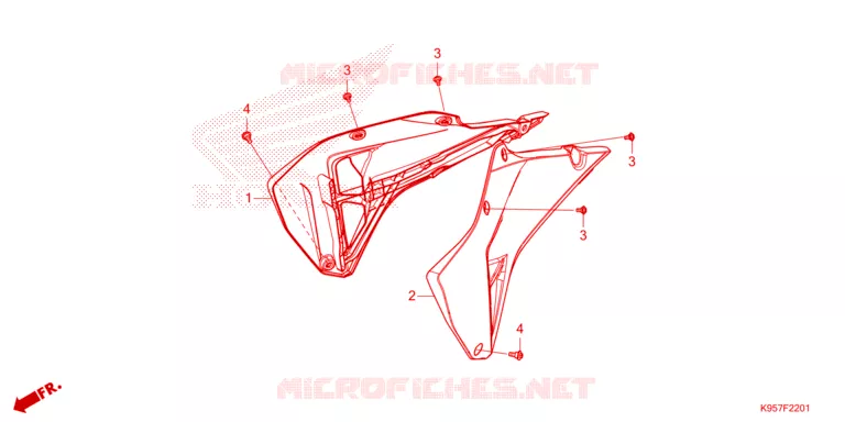 OUIES DE RADIATEUR Honda MOTO 250 CRF 2025  CRF250RXS