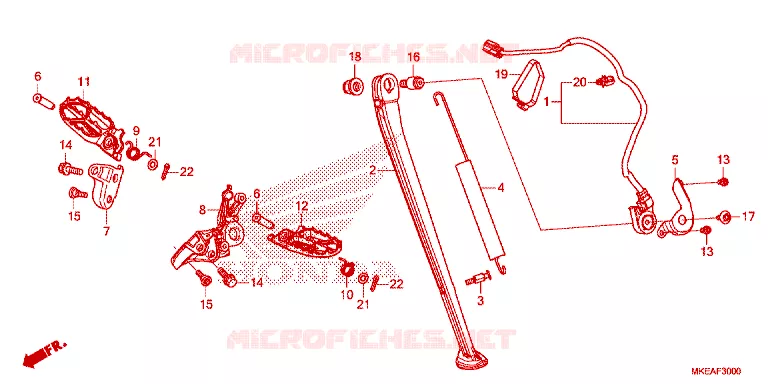 REPOSE PIED - BEQUILLE Honda MOTO 450 CRF 2025  CRF450RLS
