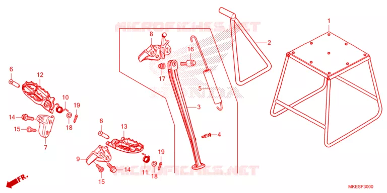 REPOSE PIED - BEQUILLE Honda MOTO 450 CRF 2025  CRF450RS