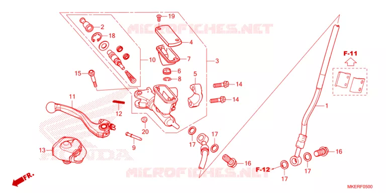 MAITRE CYLINDRE DE FREIN AVANT Honda MOTO 450 CRF 2025  CRF450RWES