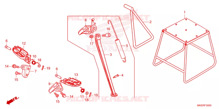 REPOSE PIED - BEQUILLE Honda MOTO 450 CRF 2025  CRF450RWES