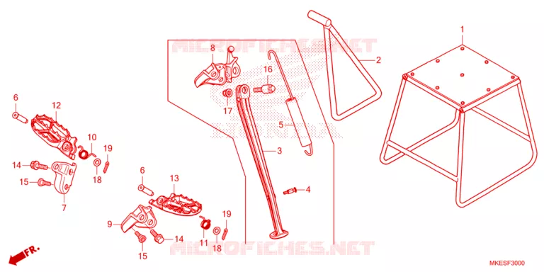 REPOSE PIED - BEQUILLE Honda MOTO 450 CRF 2025  CRF450RWES