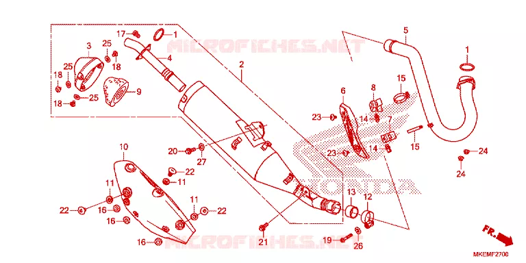 SILENCIEUX D'ECHAPPEMENT Honda MOTO 450 CRF 2025  CRF450XS