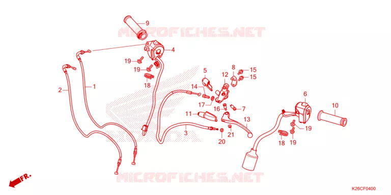 LEVIER DE GUIDON - CABLE - COMMODO Honda MOTO 125 MSX 2024  MSX125AR