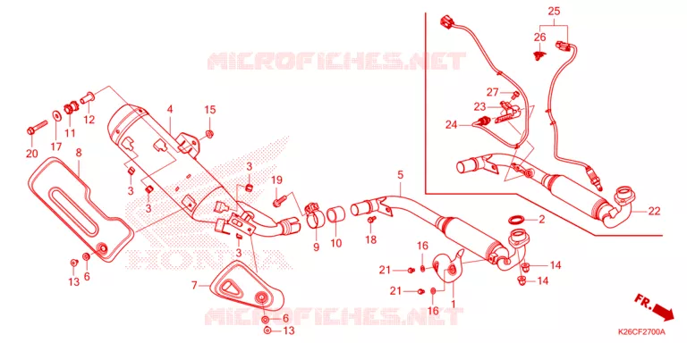 SILENCIEUX D'ECHAPPEMENT Honda MOTO 125 MSX 2024  MSX125AR