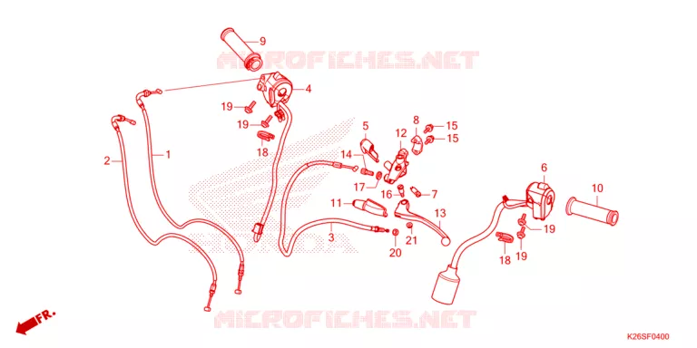 LEVIER DE GUIDON - CABLE - COMMODO Honda MOTO 125 GROM 2025  MSX125AS_A
