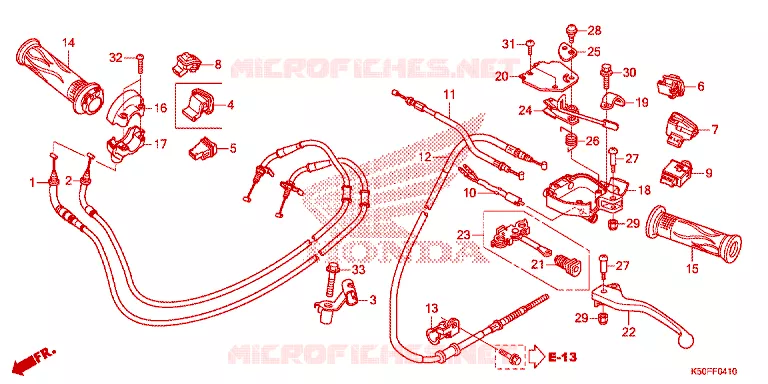 LEVIER DE GUIDON - CABLE - COMMODO Honda SCOOTER 110 MOOVE 2015  NFC110BTF