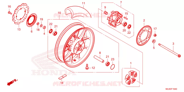 ROUE ARRIERE Honda MOTO 750 HORNET 2023  CB750AP