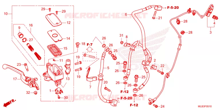 MAITRE CYLINDRE DE FREIN AVANT Honda MOTO 750 HORNET 2024  CB750AR