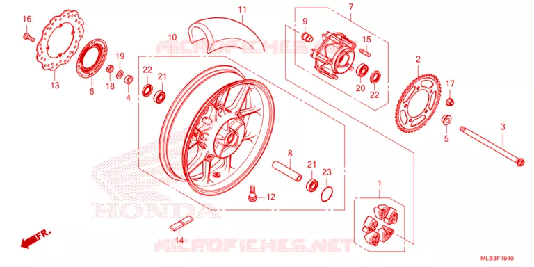 ROUE ARRIERE Honda MOTO 750 HORNET 2024  CB750AP