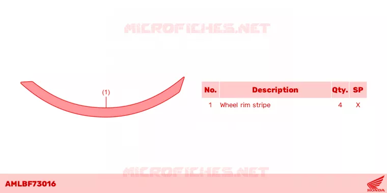 WHEEL STRIPE *RED 1* Honda MOTO 750 HORNET 2024  CB750AP