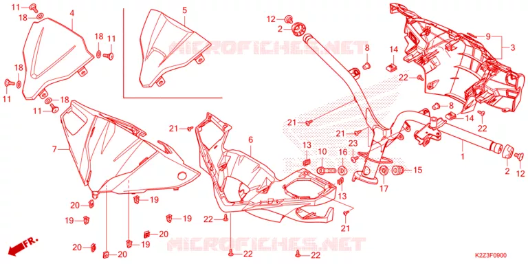 GUIDON - CARENAGE Honda SCOOTER 160 AIR-BLADE 2024  ACA160CAFS