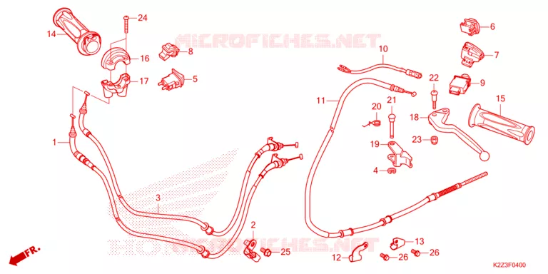 LEVIER DE GUIDON - CABLE - COMMODO Honda SCOOTER 160 AIR-BLADE 2025  ACA160CAFS