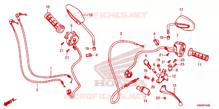 LEVIER DE GUIDON - CABLE - COMMODO Honda MOTO 150 CRF 2021  CRF150LL