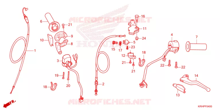 LEVIER DE GUIDON - CABLE - COMMODO Honda MOTO 150 XR 2025  XR150LEKS