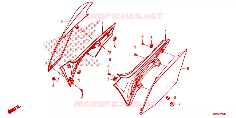 COUVERCLES LATERAUX Honda MOTO 150 CRF 2021  CRF150LL